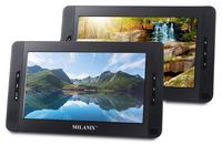 10" Dual DVD, Dual Screen Headrest Video Portable DVD Player with Built-in 5 Hour Rechargeable Battery, Region Free, Last Memory, USB/SD Inputs (Plays Same or Different Movies)