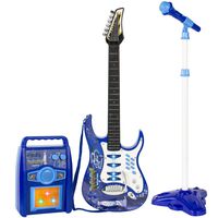 Best Choice Products Kids Electric Guitar Play Set w/ Whammy Bar, Microphone, Amp, AUX, Blue