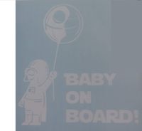 Darth vader baby on board star wars Sticker Decal For laptop Car Windows Room (5.5" inches, White)