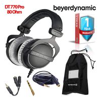 Beyerdynamic DT 770 Pro 80 Ohm Closed-Back Studio Mixing Headphones -Includes- Soft Case, Splitter, and 1-Year Extended Warranty