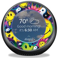 MightySkins Skin Compatible with Amazon Echo Spot - Peace Smile | Protective, Durable, and Unique Vinyl Decal Wrap Cover | Easy to Apply, Remove, and Change Styles | Made in The USA