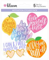 bloom daily planners Vinyl Sticker Set - 5 Colorful, Hand-Drawn Decals for Laptops, Water Bottles & More! (~3.5") - Motivation Pack