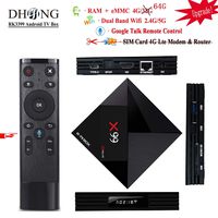 DHong X99 Android TV Box Google Voice Remote Control, 2018 Network Set-top Box Android 7.1 RK3399 6-Core 64-Bit Media Streaming Player, HDMI & TypeC Dual Display HDR 3D Devices 2.4G/5G WiFi [4G+64G]