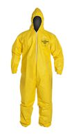 DuPont QC127S Coverall with Hood Disposable Elastic Cuff Yellow XXL
