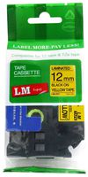 LM Tapes - Brother PT-P900W 1/2" (12mm 0.47 Laminated) Black on Yellow Compatible TZe P-touch Tape for Brother Model PTP900W Label Maker with FREE Tape Guide Included