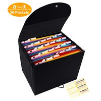 Accordian File Organizer,26 Compartments Expanding Filing Box Letter Size Expandable File Folder,Accordion Document Organizer,Portable Paper Paperwork Bag Bill Receipt Folders,A-Z Alphabet Blank Tabs