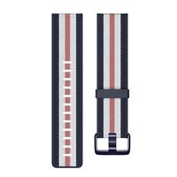 Fitbit Versa Family Accessory Band, Official Fitbit Product, Hybrid Woven, Navy/Pink, Small