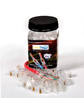 Internet Network HI Lo Staggered Connector (100pieces) RJ45 CAT6 23AWG end-Pass-Through one Piece Ethernet Modular Plug ...