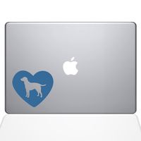 The Decal Guru Heart Labrador Retriever Decal Vinyl Sticker, 13" MacBook Pro (2016 & Newer Models), Light Blue (1604-MAC-13X-LB)