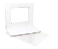 Golden State Art, Double Picture Mats with White Core Bevel Cut for 8X10 Photo Pictures (Mats, Backing, Clear Bags Included), Off-White Over Off-White, 11x14-10 Pack (Double Mat)