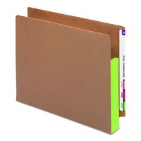 Smead End Tab File Pocket, Reinforced Straight-Cut Tab, 3-1/2" Expansion, Extra Wide Letter Size, Redrope with Green Gusset, 10 per Box (73680)