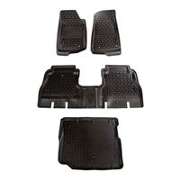 Rugged Ridge 12988.05 Floor Liner Kit, Front/Rear/Cargo 18-18 Jeep Wrangler Unlimited JLU, 3 Pack