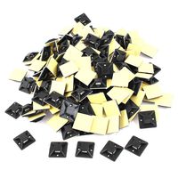 uxcell 500 Pcs Black Self Adhesive Cable Tie Mount Base 25mm x 25mm