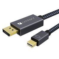 Mini DisplayPort to DisplayPort Cable, 6.6 Feet, iVANKY 4K@60Hz / 2K@144Hz Mini DP to DP Cable, Thunderbolt to DisplayPort Cable Compatible with MacBook Air/Pro, Surface Pro/Dock and More - Space Grey