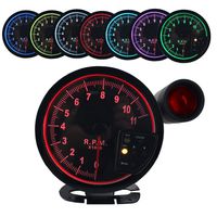 DEWHEL 5" inch 7 Color LED 11K 12V Electronical RPM Tachometer Rev Counter Gauge with Red Shift Light Black Face Auto JDM Universal 11000 Sport Meter Kit Car Accessories