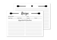 Blank Recipe Cards 4x6 Double Sided White Rustic Recipe Cards - Set of 50 Recipe Cards
