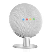 Caremoo Metal Pedestal Stand for Google Nest Mini (2nd Gen) and Google Home Mini (1st Gen), Sound Visibility and Appearance Improving, Desktop Mount for Your Google Mini Voice Assistant (Silver)