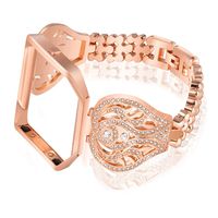 Nigaee for Fitbit Blaze Bands with Frame, Stainless Steel Replacement Band Compatible for Fitbit Blaze,Rhinestone Bling Accessories Wristband Strap for Women, Bracelet 2 Rose Gold