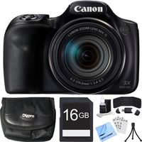 Canon PowerShot SX540 HS 20.3MP Digital Camera w/ 50x Optical Zoom 16GB Card Bundle includes Camera, Card, Reader, Wallet, Case, Mini Tripod, Screen Protectors, Cleaning Kit and Beach Camera Cloth