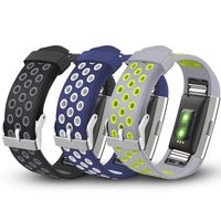 iHillon Compatible with Fitbit Charge 2 Bands, 3-Pack Soft Breathable Bands Sport Accessories Wristbands Compatible with Fitbit Charge 2 Smart Fitness Watch, Small Large (No Tracker)