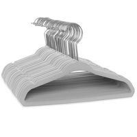 Casafield 50 Velvet Baby Hangers - 11" Size for Infant & Toddler Clothes - Gray