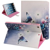 Case for iPad Air,Case for iPad 5,Case for iPad Air,Butterfly Fairy and Flower Inlaid Shiny Glitter Diamond Pu Leather Flip Protective Case Cover for Ipad Air iPad 5,Butterflys