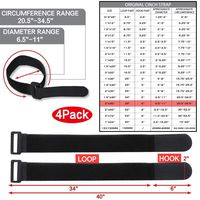 4Pack/Black Heavy-duty Fastening hook and loop Cinch straps-2"x 40", Durable Cable Tie Down Straps, Multipurpose Strong Gripping, Reusable and Adjustable Securing Straps and Cable Ties