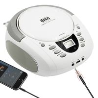 LONPOO Portable CD Player Boombox Bluetooth Stereo MP3 / CD Player with FM Radio, Aux-in & USB & Headphone Jack , AC Power and DC Battery (Batteries are Not Included)