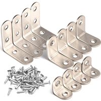 WXJ13 3 Sizes Corner Brackets Right Angle Brackets L Bracket Heavy Duty with Screws, 12 Sets (Each Size 4 Sets)
