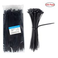 Cable Zip Ties Nylon Self Locking Heavy Duty Wire Ties 8 inch 100 Pieces Black