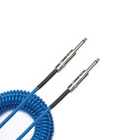 D'Addario Accessories Coiled Instrument Cable, 30' - Blue
