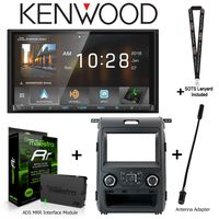 Kenwood DDX9705S 6.95" WVGA DVD Receiver w/Apple CarPlay and Android Auto, iDatalink KIT-F150 Dashkit for Select Ford F-150, ADS-MRR Interface Module and BAA21 Antenna Adapter and a SOTS Lanyard