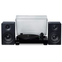 Fluance Elite High Fidelity Vinyl Turntable - Diamond Stylus, Belt Drive, Built-in Preamp with Ai40 5" Powered Bookshelf Speakers - 70W Class D Amplifier & aptX Bluetooth - Piano Black (RT81TAI40)