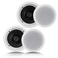 Pyle Pair 6.5" Flush Mount in-Wall in-Ceiling 2-Way Home Speaker System Spring Loaded Quick Connections Dual Polypropylene Cone Polymer Tweeter Stereo Sound 200 Watts (PDIC1661RD)
