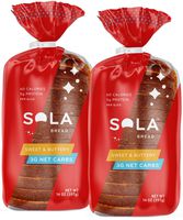 Sola Sweet and Buttery Bread - Low Carb, Low Calorie, Reduced Sugar, 5g Protein Per Slice - 14 OZ Loaf of Sandwich Bread (Pack of 2)