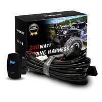 WOWLED Waterproof Laser Horn Rocker Switch LED Illuminated Backlit + Relay Wiring Harness Kit for Jeep Truck Car Boat SUV ATV UTE 4X4 On/Off LED Light Toggle Switch Mothers Day Gifts Decorations