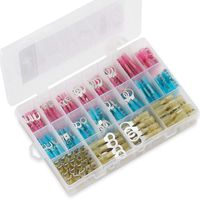 Kuject 255PCS Heat Shrink Wire Connectors, Waterproof Electrical Crimp Wire Terminals, Include Ring Terminals, Spade Connectors, Forks, Quick Disconnect Terminals for Automotive, Marine