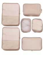 JJ POWER Lightweight Travel Packing Cubes -Multi function, Durable 6 Piece (Cream)