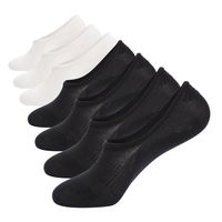 No Show Socks Mens 7 Pairs Cotton Thin Non Slip Low Cut Mens Invisible Casual Socks (4black+3white, Size 6-9)