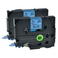 GREENCYCLE Compatible for Brother 3/4 Inch (18mm) x 8m TZ541 TZe541 TZ-541 TZe-541 Laminated Labeling Tape for P Touch Cube PT-D400 PT-D600 PT-D400AD PT2730VP Label Maker (Black on Blue, 2 Pack)