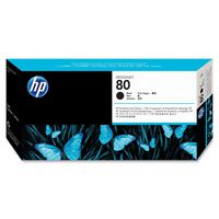 HP 80 Black and Cleaner DesignJet Original Ink Cartridge (C4820A)