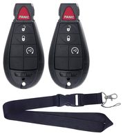 JalopyTrade Pair New Remote for 2009-2012 Dodge RAM 1500 2500 3500 Pickup Remote Start KEYLESS Remote Key FOB FOBIK + ONE Free Lanyard (2-DO-BL-LY)