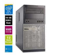 Dell OptiPlex 7010 Desktop Computer - Intel Core i5-3470 3.20 GHz - 16GB DDR3 - 512GB SSD - WiFi (Renewed)