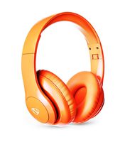 NCredible1 Bluetooth Wireless Headphones Hi-Fi Stereo Tuned by Nick Cannon, Portable Foldable Headset, Adjustable Padded Headband, Soft Ear Cushions, Built-in Mic, Ear Cup Controls (Neon Orange)