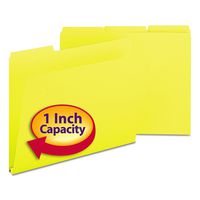 Smead Pressboard Folder, Letter, 1/3 Cut Tab, 1-Inch Expansion, Yellow, 25 per Box (21562)