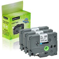 GREENCYCLE 3 Pack Compatible for Brother TZe-FA231 TZ-FA231 Black on White Fabric Iron On Tape for Cotton 1/2 inch x 9.8 ft 12mm x 3m Work with P-Touch PT-P750W PT-H110 PT-D210 PT-D600 Label Maker