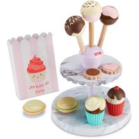 Fisher-Price Cake Pop Shop - 24-Piece Pretend Dessert Bakery Play Set with Real Wood for Preschoolers 3 Years & Up