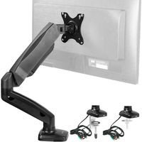VIVO Single Monitor Height Adjustable Counterbalance Pneumatic Desk Mount Stand with USB and Audio Ports | Universal Fits Screens up to 27 inches (STAND-V001OU)