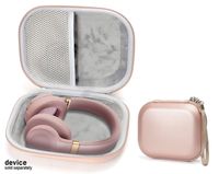 Rose Gold On-Ear Headphones case Compatible with JBL Harman T450/ T450BT On-Ear Lightweight Foldable Headphones, mesh Pocket, Detachable Wrist Strap