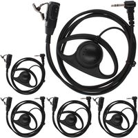 Tenq 5pack D Shape Earpiece Headset PTT for Motorola Talkabout Cobra Two Way Radio Walkie Talkie 1pin
